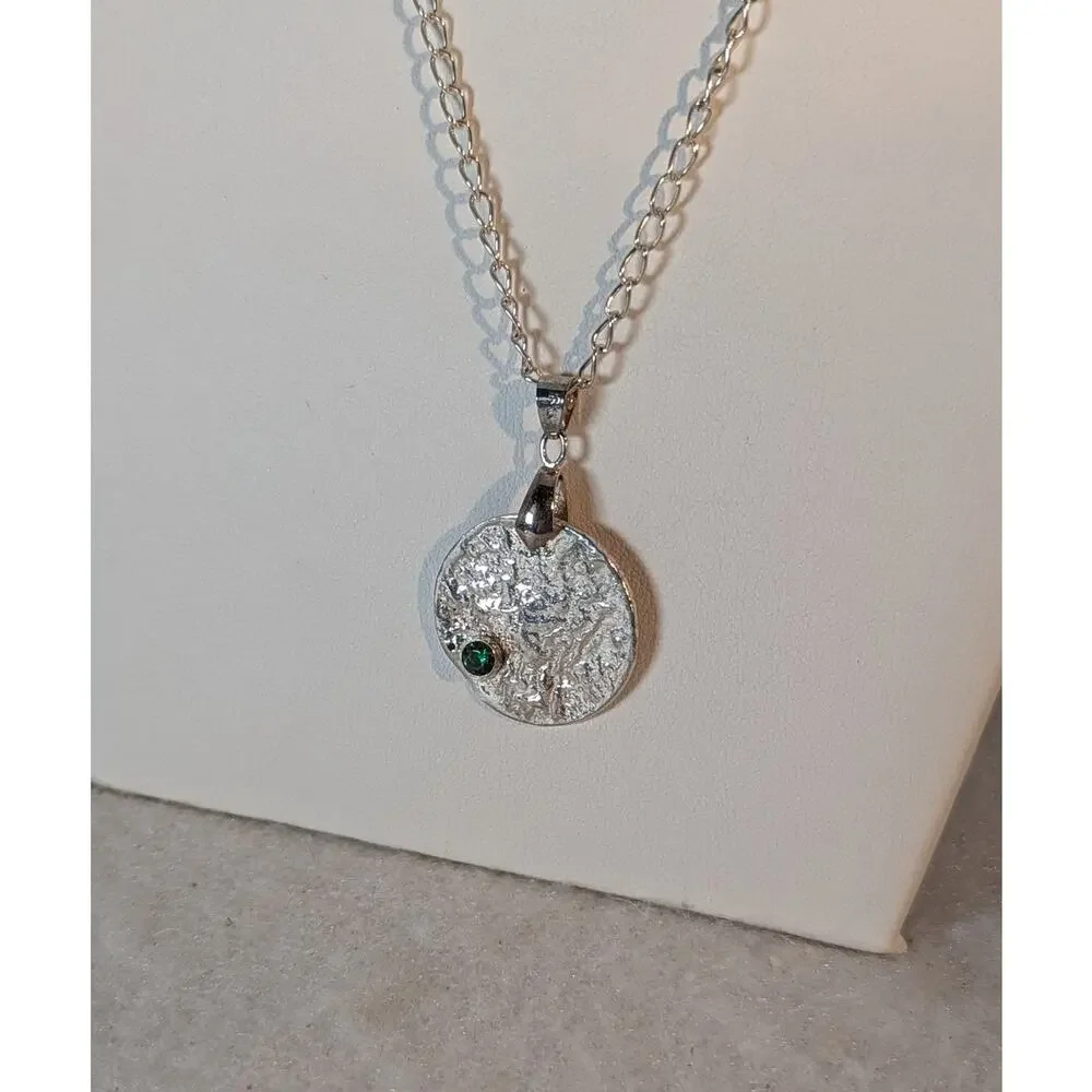 Silver retriculated coin Pendant  1